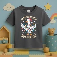 Overstimulated But Festive Christmas Duck Cute & Funny Toddler T-Shirt thumb 3