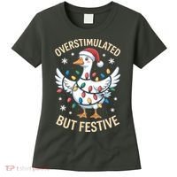 Overstimulated But Festive Christmas Duck Cute & Funny Women's T-Shirt thumb 0