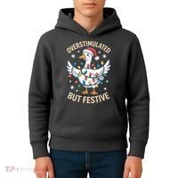 Overstimulated But Festive Christmas Duck Cute & Funny Kids Hoodie thumb 4
