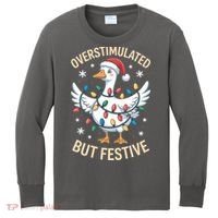 Overstimulated But Festive Christmas Duck Cute & Funny Kids Long Sleeve Shirt thumb 0