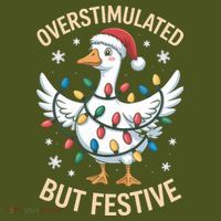 Overstimulated But Festive Christmas Duck Cute & Funny The Baniff Cuffed Pom Beanie thumb 2
