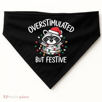 Overstimulated But Festive Racoon USA-Made Doggie Bandana