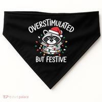 Overstimulated But Festive Racoon USA-Made Doggie Bandana thumb 0