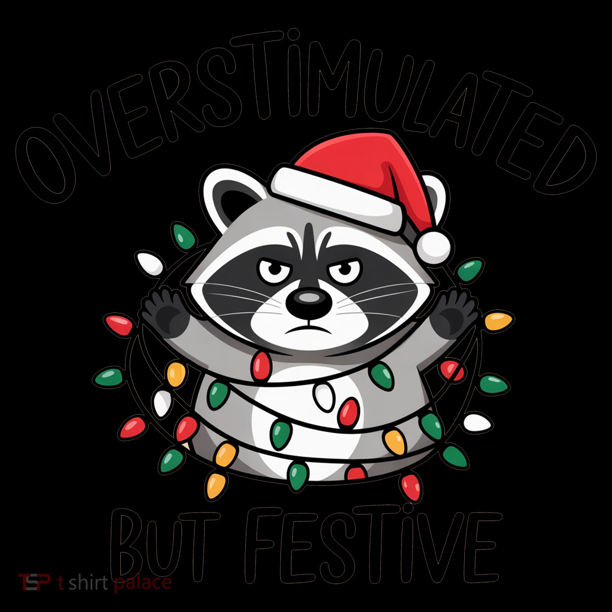 Overstimulated But Festive Racoon Coffee Mug