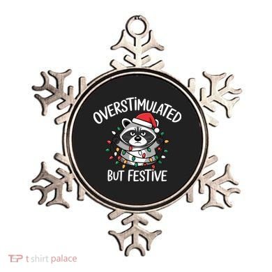 Overstimulated But Festive Racoon Ornament