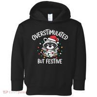 Overstimulated But Festive Racoon Toddler Hoodie thumb 0