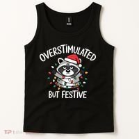 Overstimulated But Festive Racoon Tank Top thumb 2