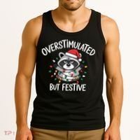 Overstimulated But Festive Racoon Tank Top thumb 3