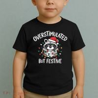 Overstimulated But Festive Racoon Toddler T-Shirt thumb 2