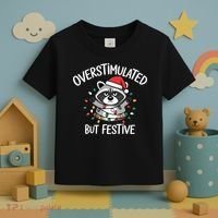 Overstimulated But Festive Racoon Toddler T-Shirt thumb 3