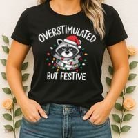 Overstimulated But Festive Racoon Women's T-Shirt thumb 2