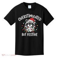 Overstimulated But Festive Racoon Kids T-Shirt thumb 0