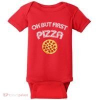 Ok But First Pizza Baby Bodysuit thumb 0