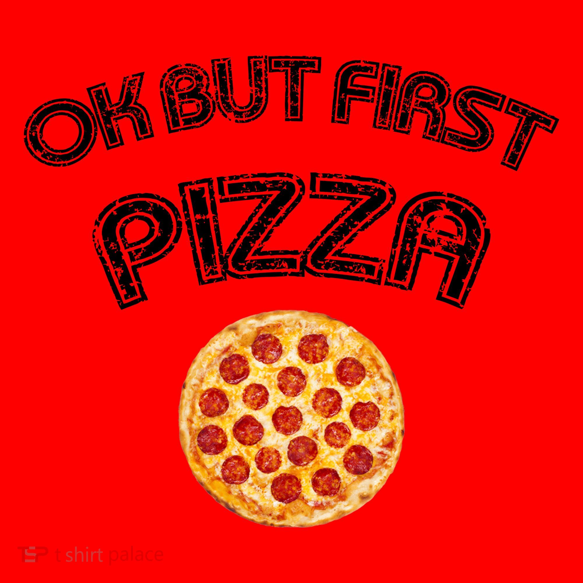 Ok But First Pizza Santa Hat