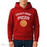 Ok But First Pizza Kids Hoodie thumb 4