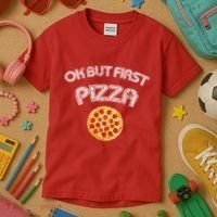 Ok But First Pizza Kids T-Shirt thumb 3