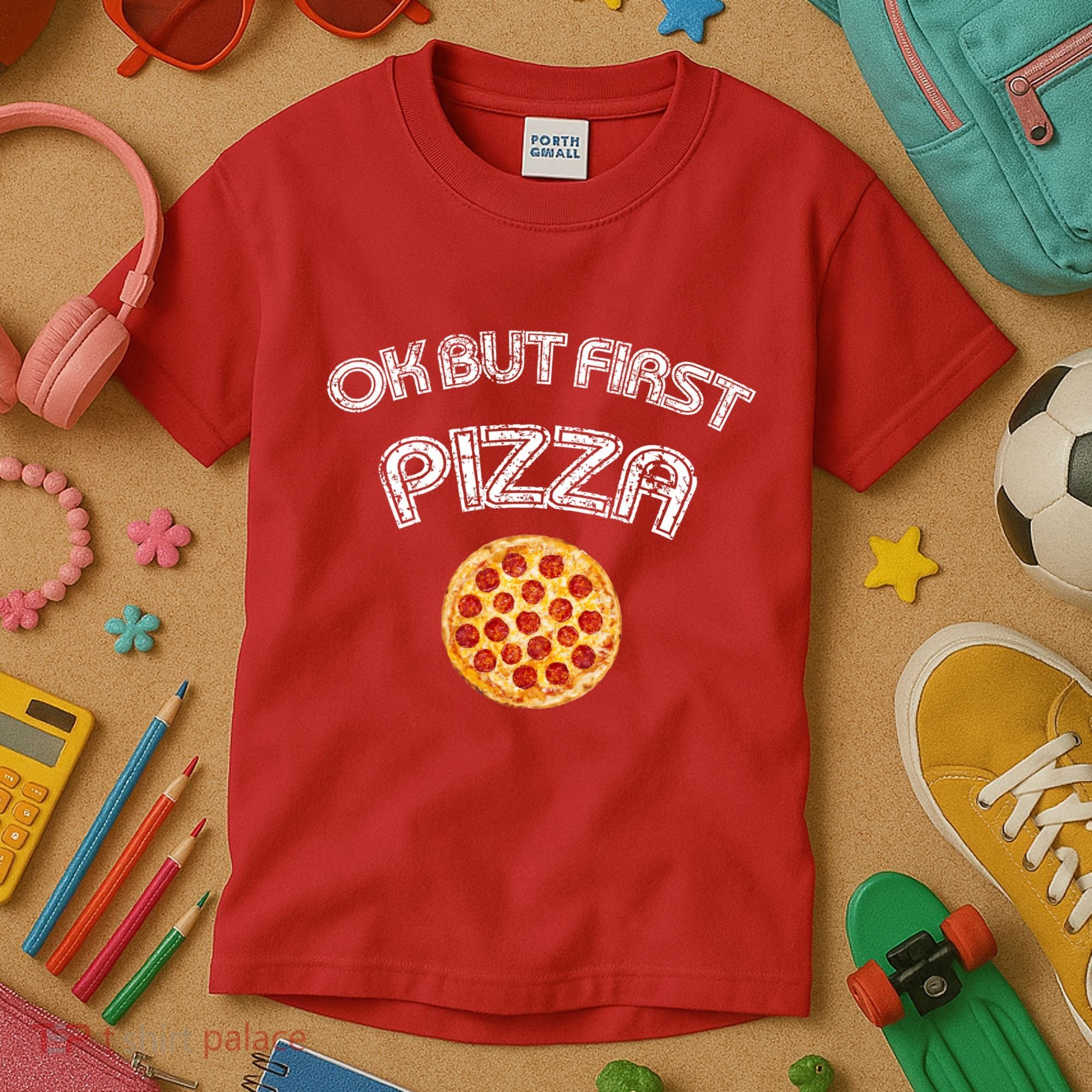 Ok But First Pizza Kids T-Shirt