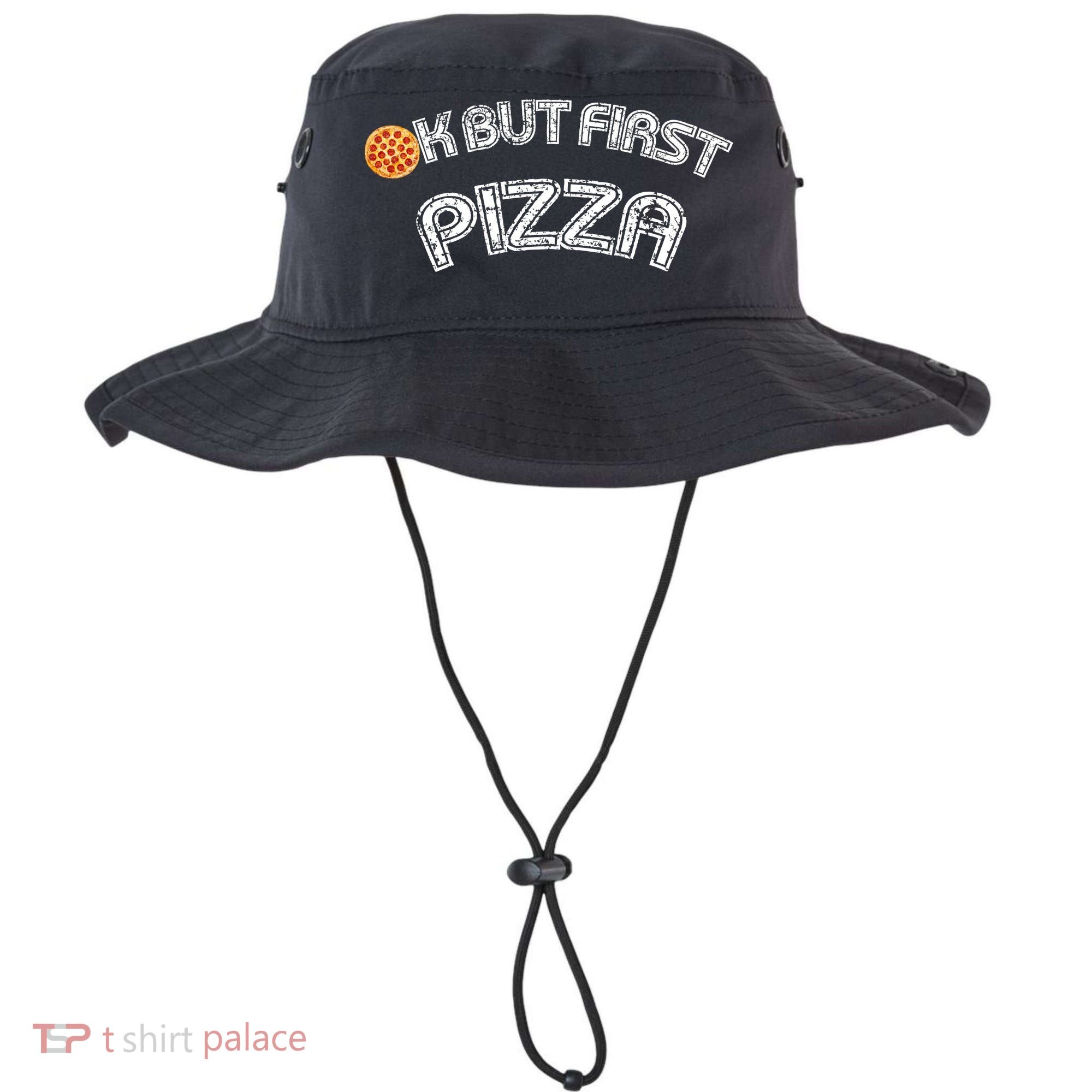 Ok But First Pizza Funny Pizza Lover Bucket Hat