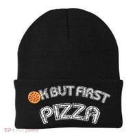Ok But First Pizza Funny Pizza Lover Beanie thumb 0