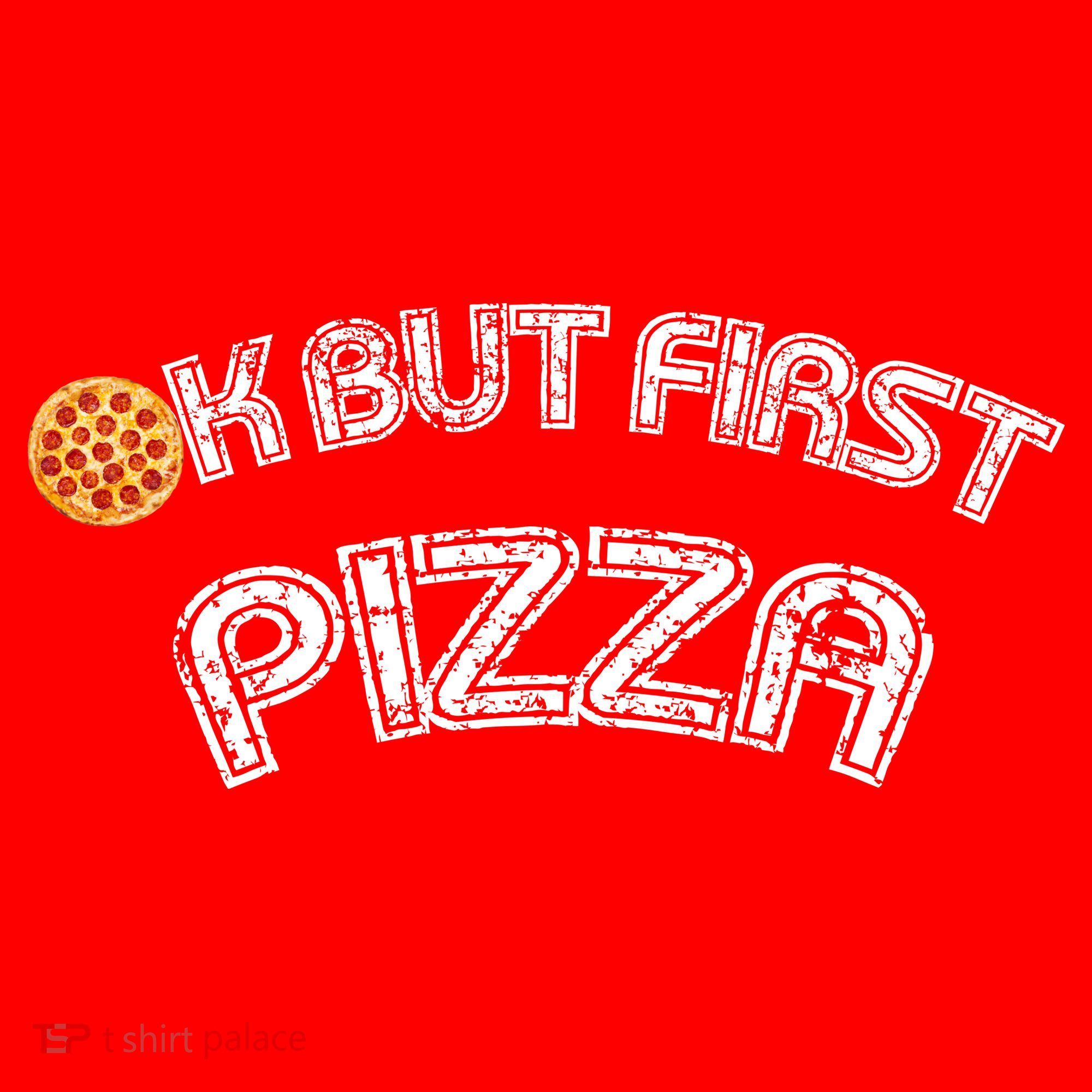 Ok But First Pizza Funny Pizza Lover Kids Long Sleeve Shirt