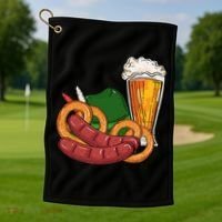 Oktoberfest Beer Food Festive Golf Towel thumb 1
