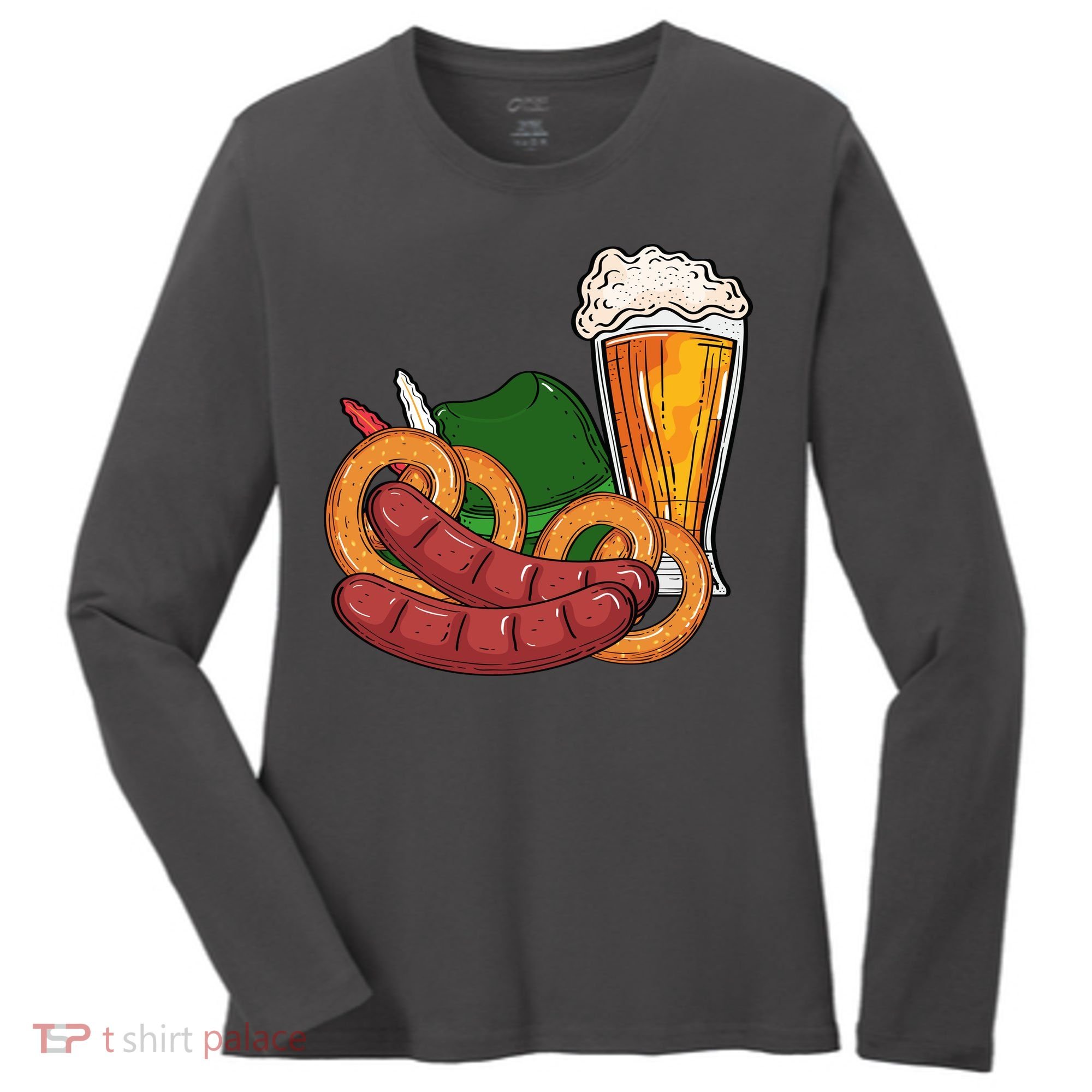 Oktoberfest Beer Food Festive Women's Long Sleeve Shirt