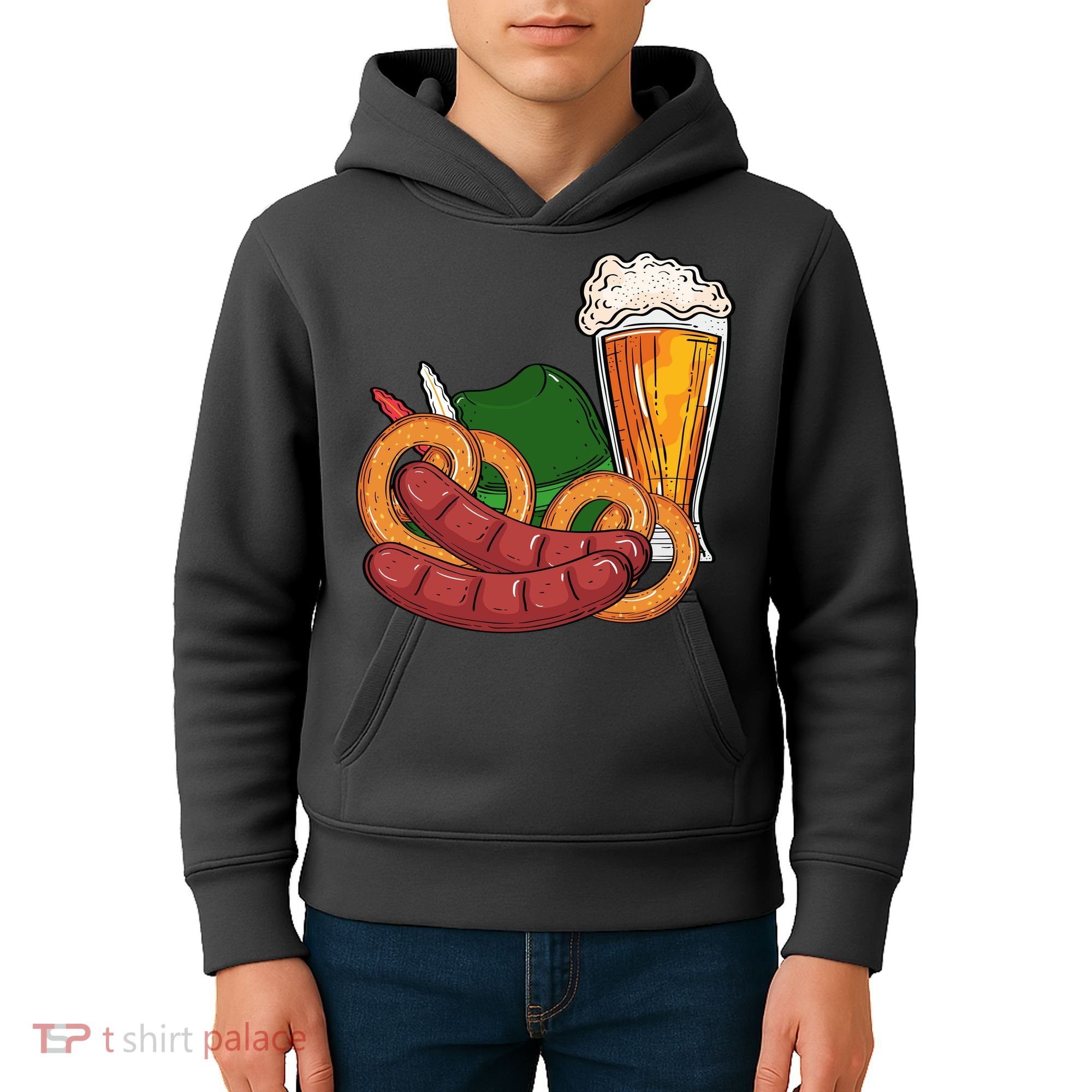 Oktoberfest Beer Food Festive Kids Hoodie