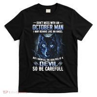 October Birthday Gifts Don't Mess With An October  Man T-Shirt thumb 0