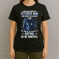 October Birthday Gifts Don't Mess With An October  Man T-Shirt thumb 4