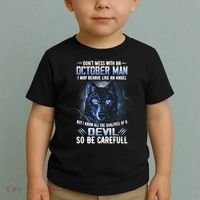 October Birthday Gifts Don't Mess With An October  Man Toddler T-Shirt thumb 2
