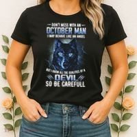 October Birthday Gifts Don't Mess With An October  Man Women's T-Shirt thumb 2
