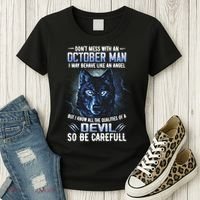 October Birthday Gifts Don't Mess With An October  Man Women's T-Shirt thumb 3