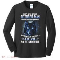 October Birthday Gifts Don't Mess With An October  Man Kids Long Sleeve Shirt thumb 0