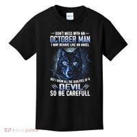 October Birthday Gifts Don't Mess With An October  Man Kids T-Shirt thumb 0