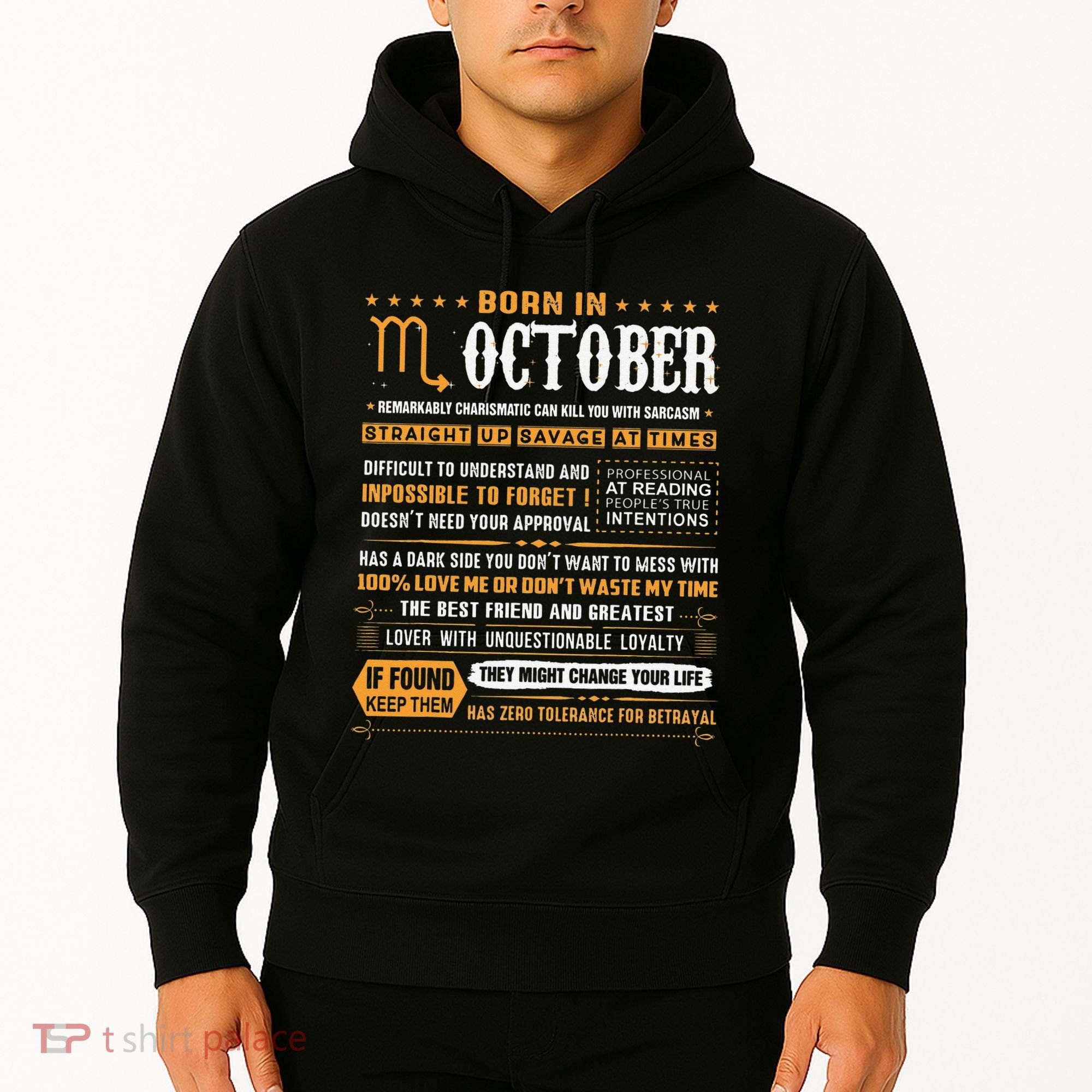 October Birthday Gifts Born In October Scorpio Hoodie