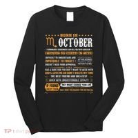 October Birthday Gifts Born In October Scorpio Long Sleeve Shirt thumb 0