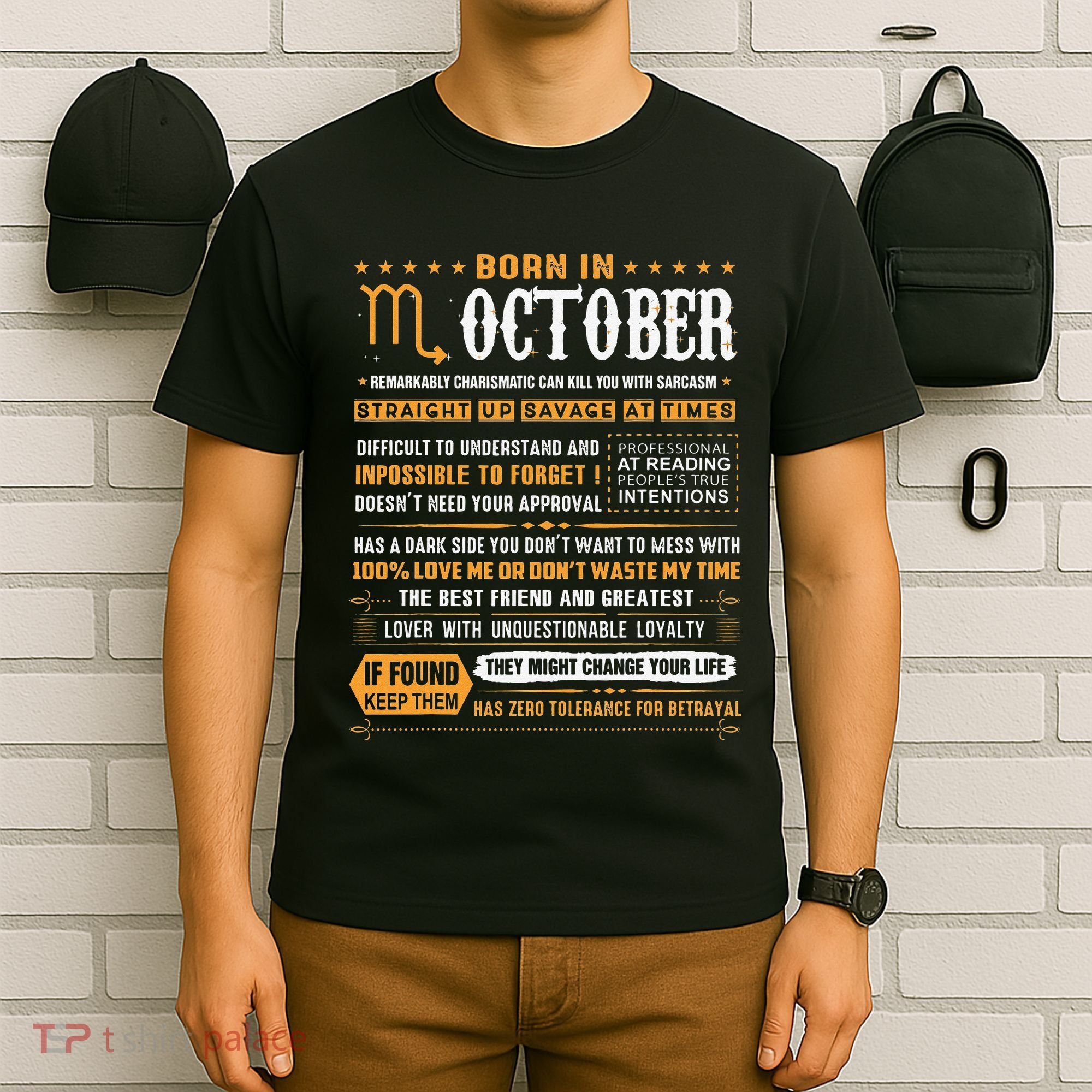 October Birthday Gifts Born In October Scorpio T-Shirt