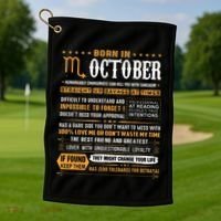 October Birthday Gifts Born In October Scorpio Golf Towel thumb 1