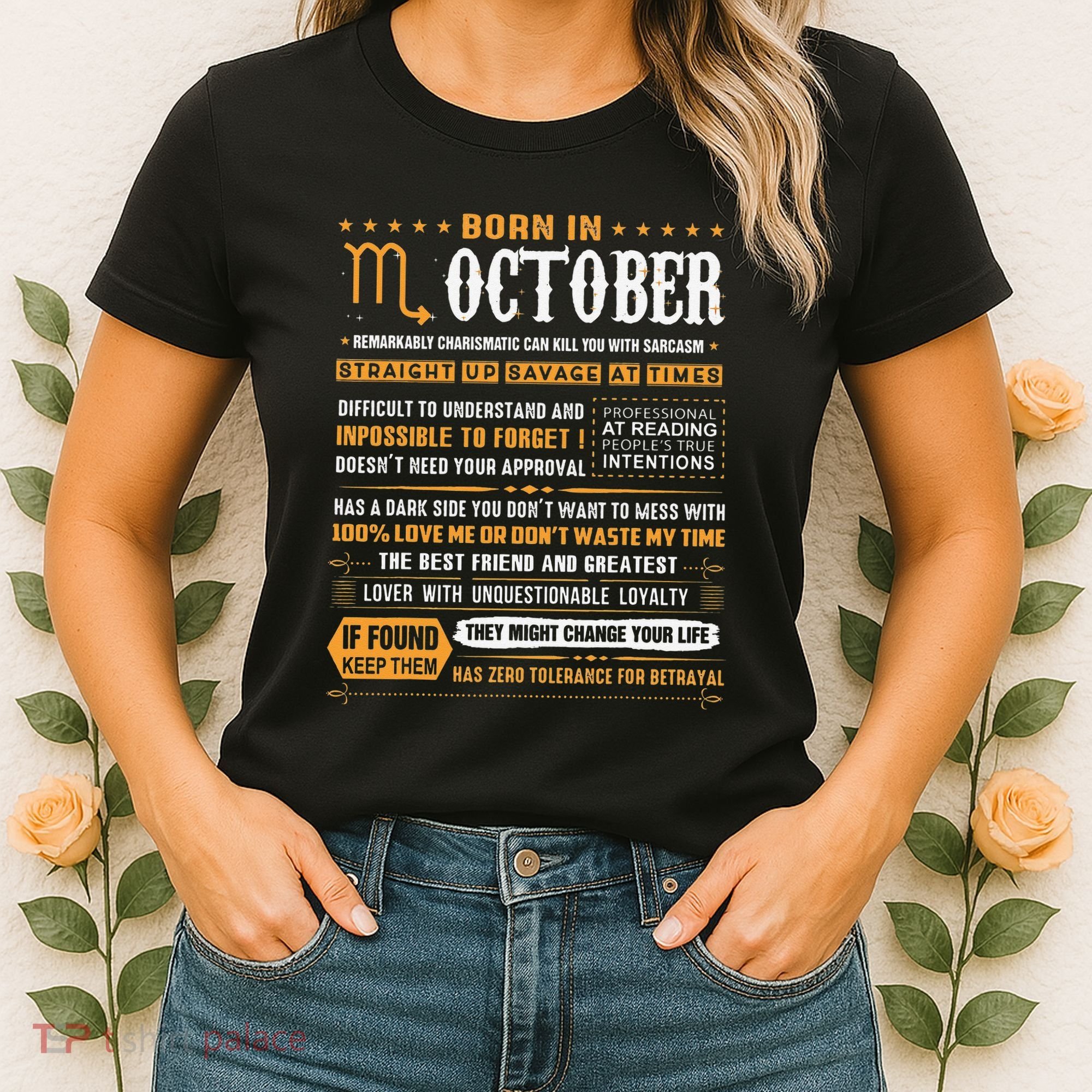 October Birthday Gifts Born In October Scorpio Women's T-Shirt