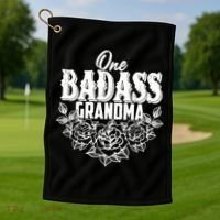 One Badass Grandma Golf Towel thumb 1