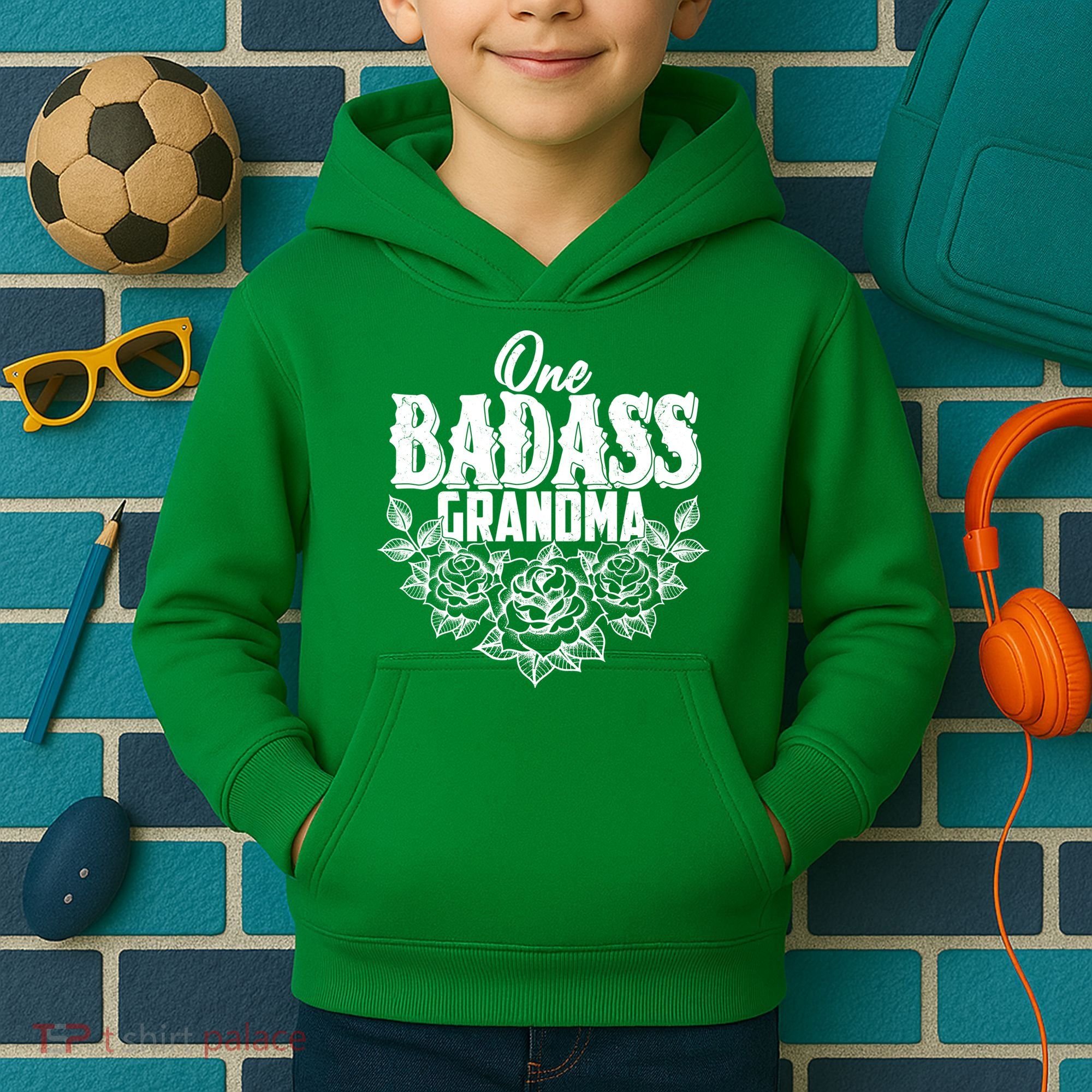 One Badass Grandma Kids Hoodie
