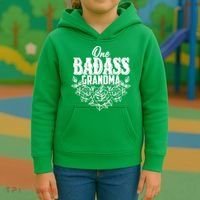 One Badass Grandma Kids Hoodie thumb 3