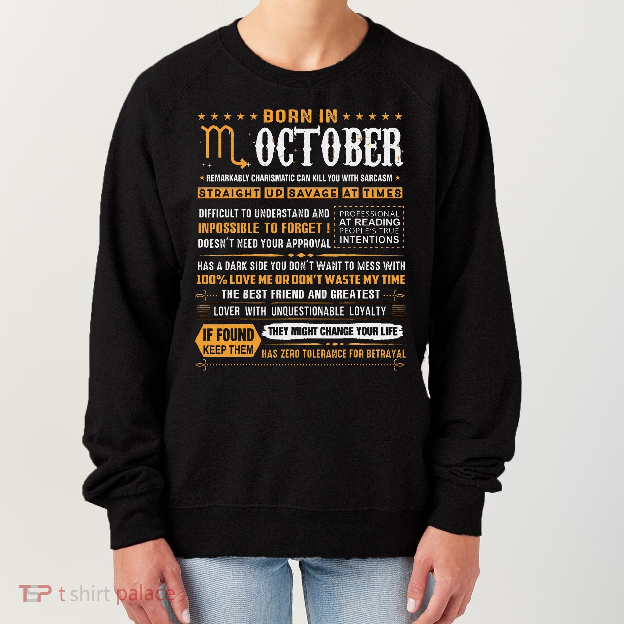 October Birthday Gifts Born In October Scorpio Women's Sweatshirt