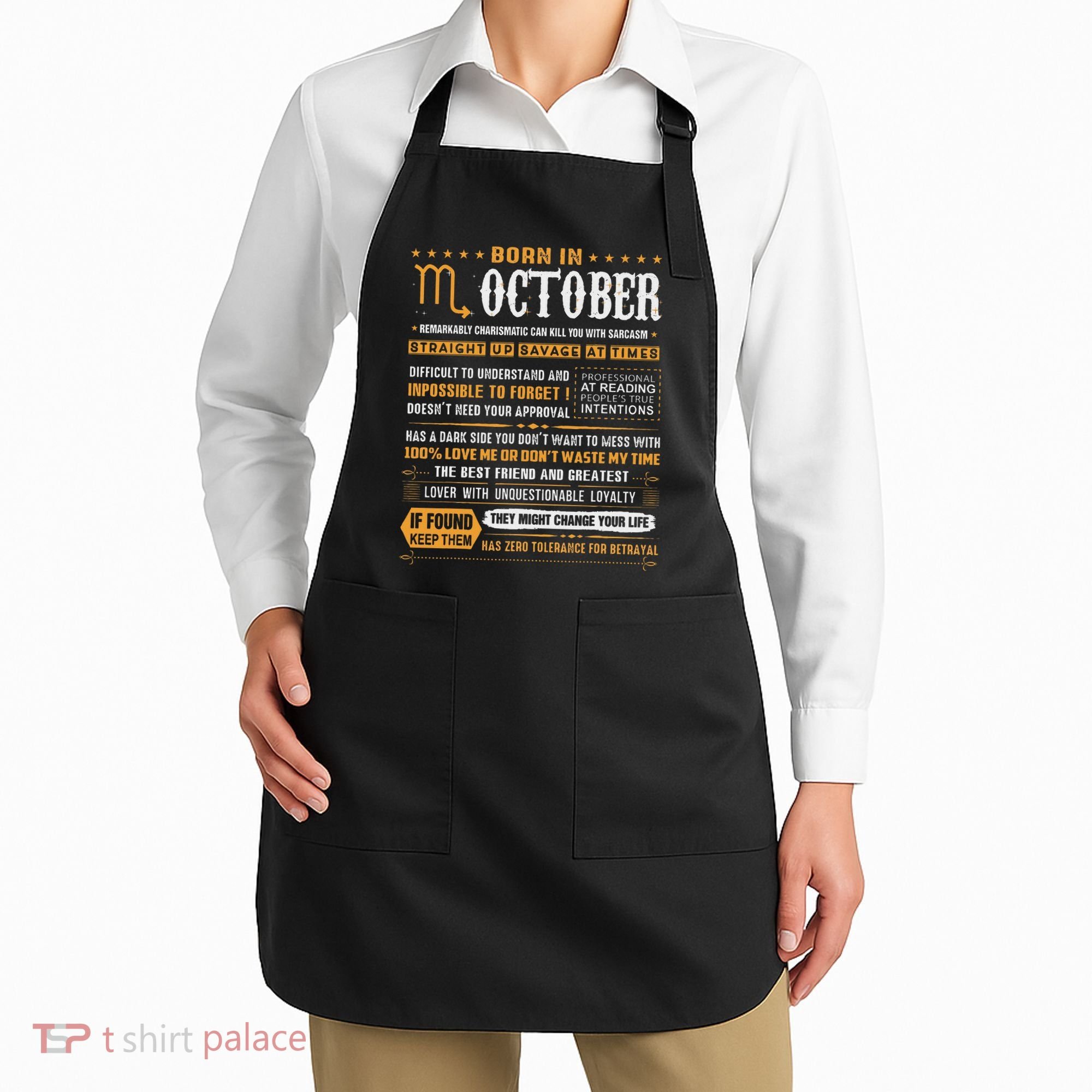 October Birthday Gifts Born In October Scorpio Apron