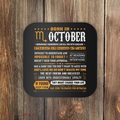 October Birthday Gifts Born In October Scorpio Coaster