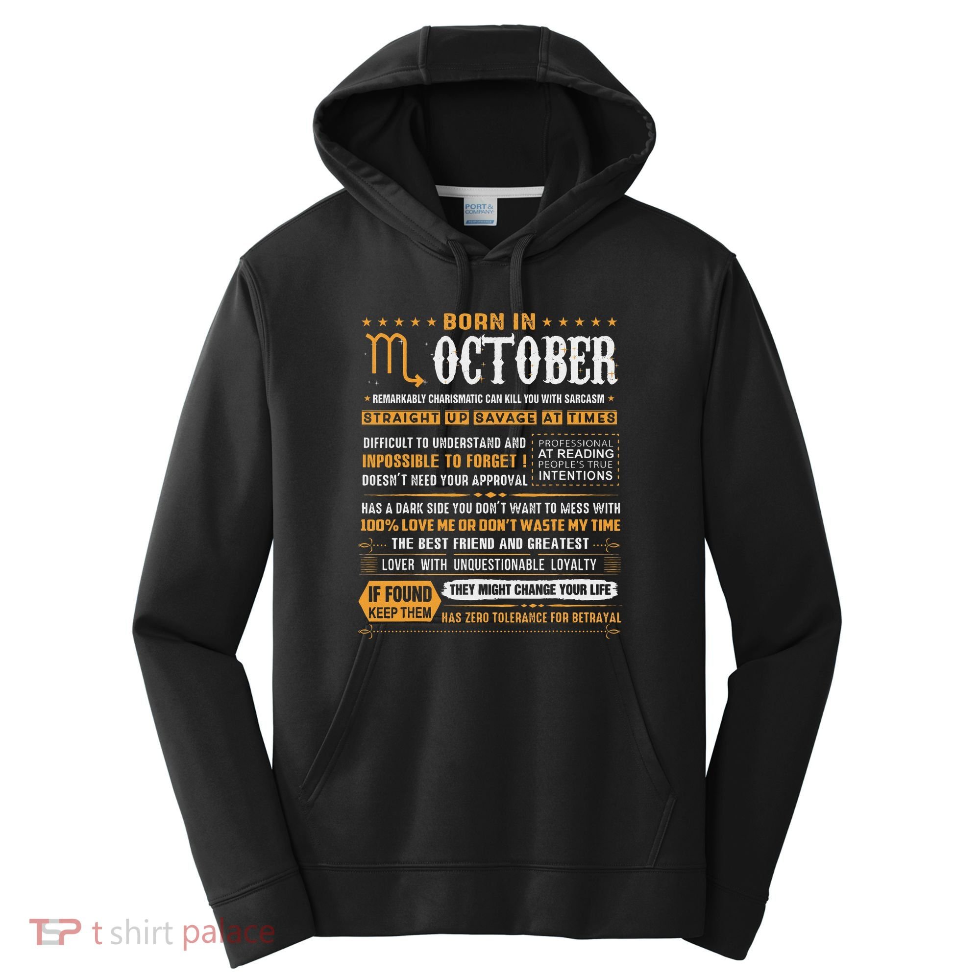 October Birthday Gifts Born In October Scorpio Performance Fleece Hoodie