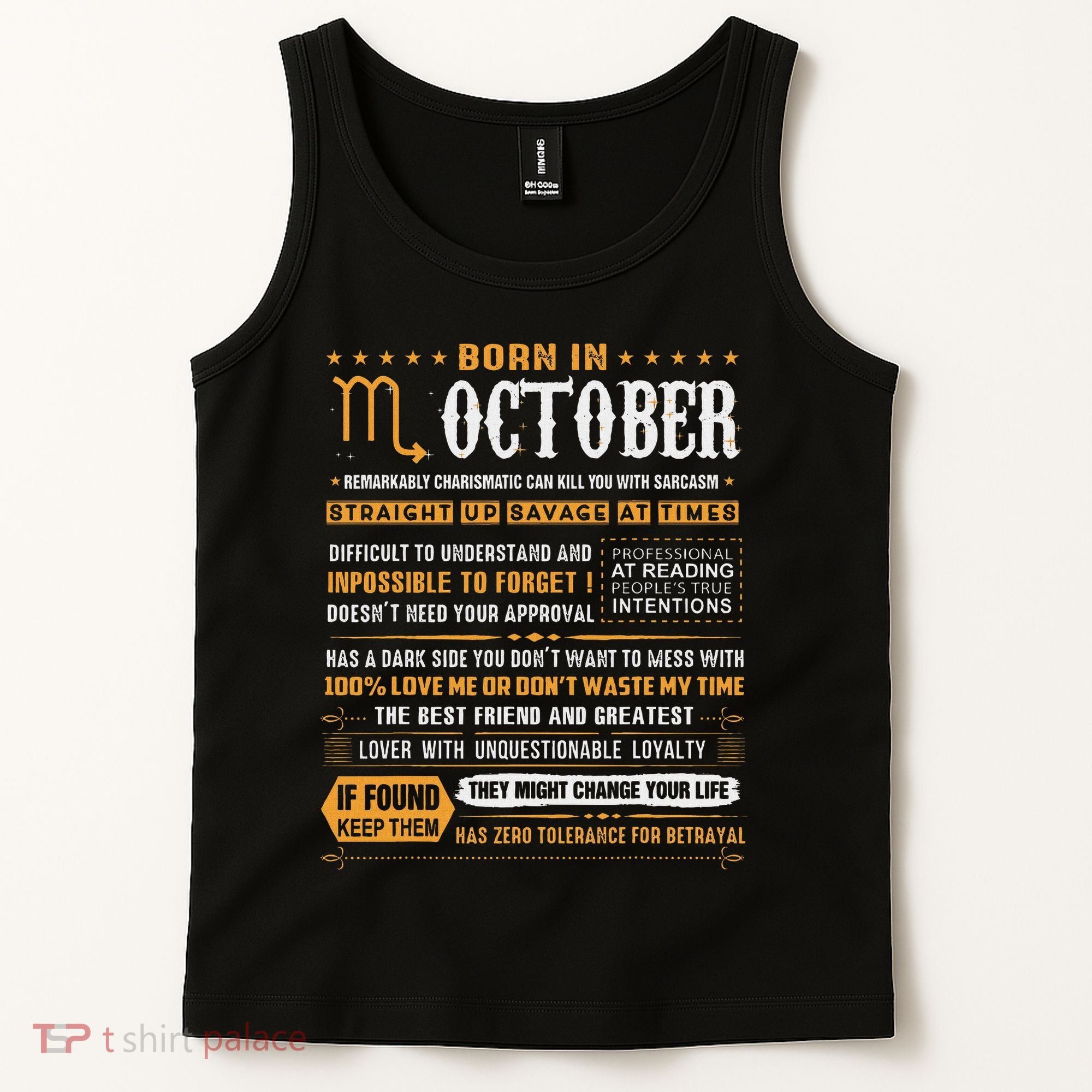 October Birthday Gifts Born In October Scorpio Tank Top