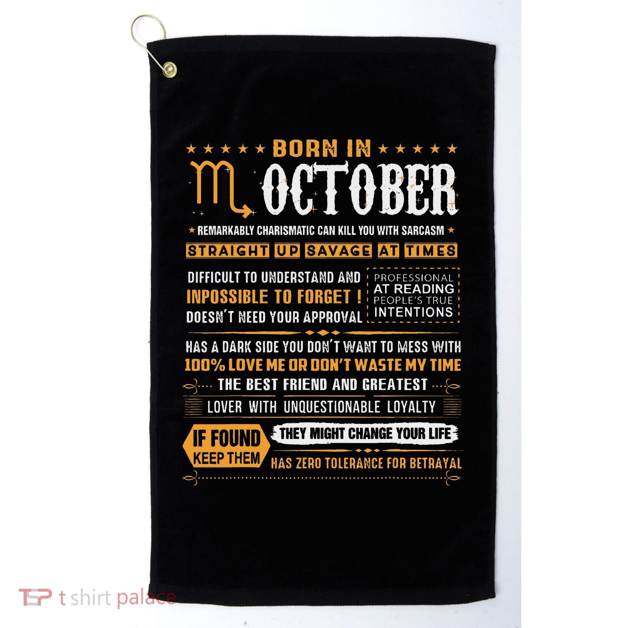 October Birthday Gifts Born In October Scorpio Golf Towel