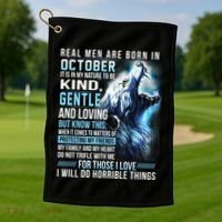 October Birthday Gift Golf Towel thumb 1