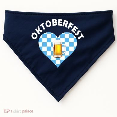 Oktoberfest Beer Heart USA-Made Doggie Bandana